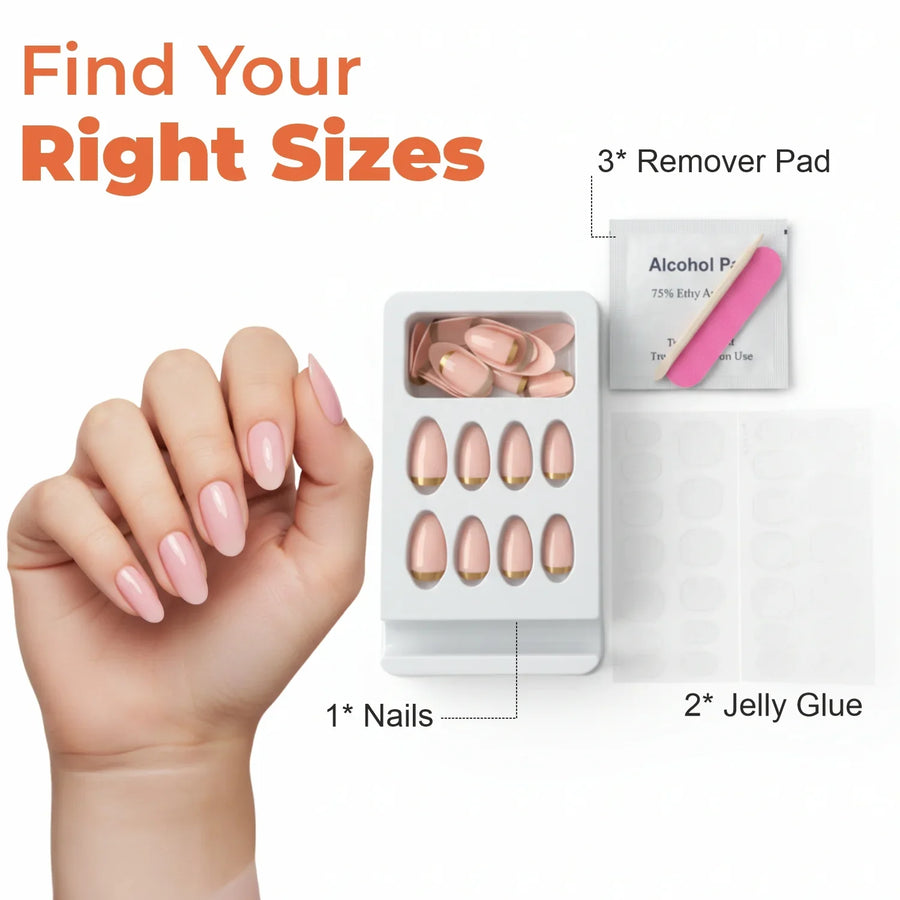 Glitter Pink Gold Tip Nails — texture and consistency