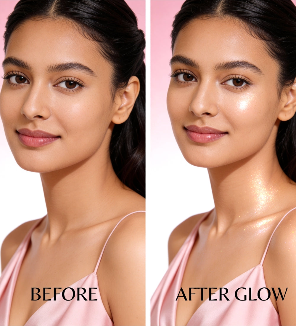 Japanese Cherry Blossom Shimmer Oil texture — non-greasy fast-absorbing shimmer body oil — The Love Co