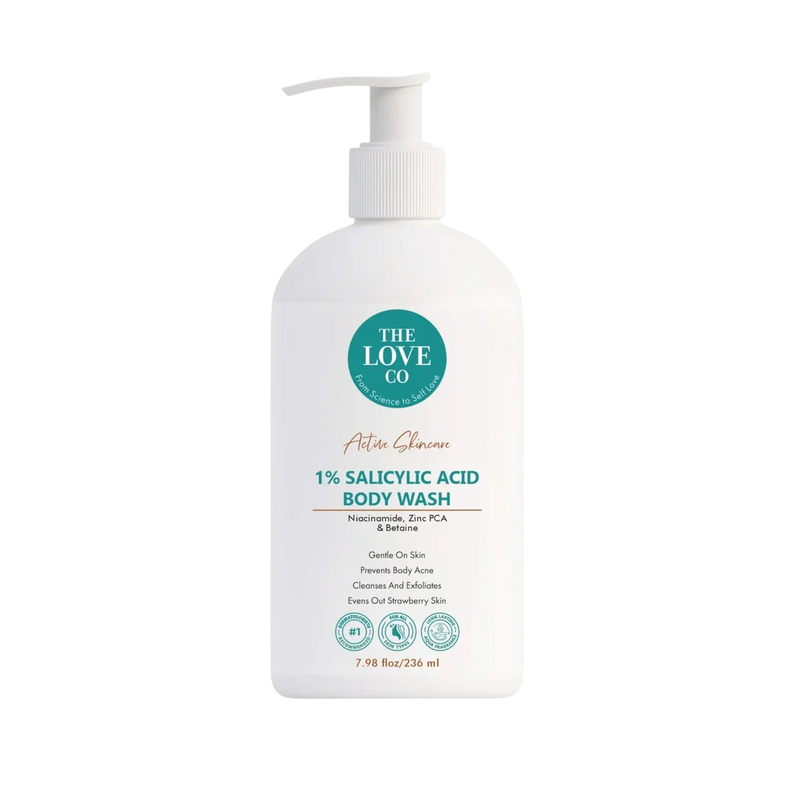 1% Salicylic Acid BHA Body Wash — 2% salicylic acid body spray for back, chest & shoulder acne