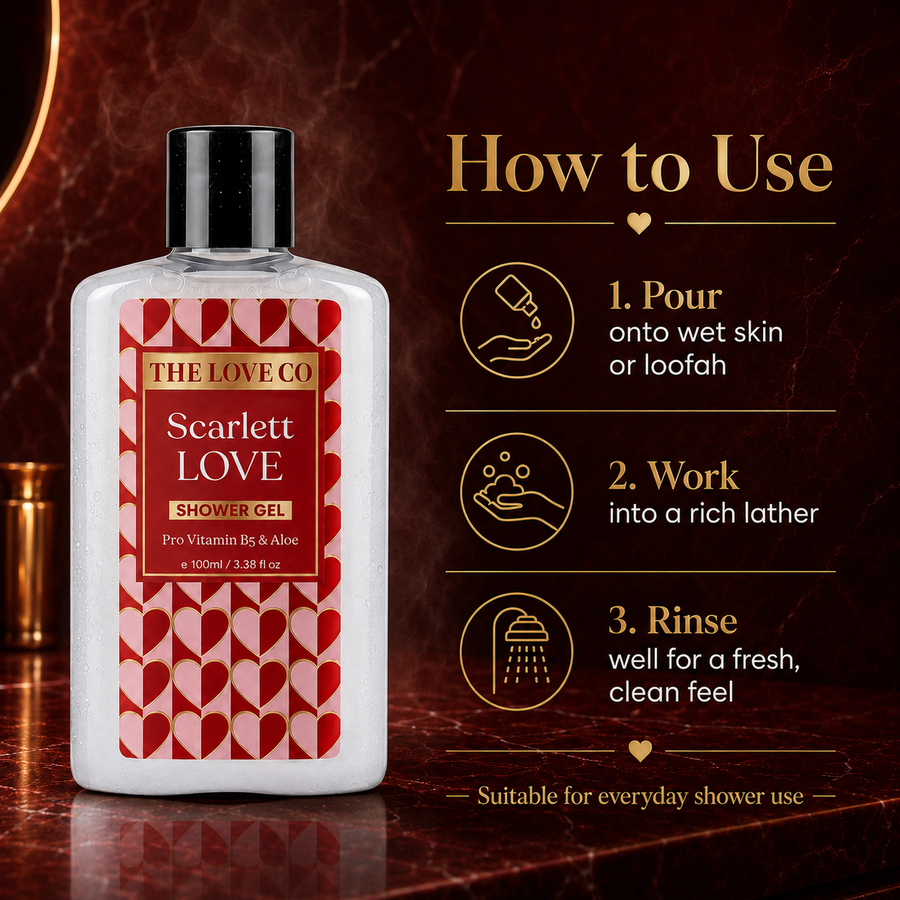 Scarlett Love Shower Gel — Lush Rose Floral – view 5 | The Love Co