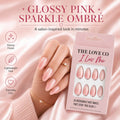 Pink Glitter Almond Press-On Nails