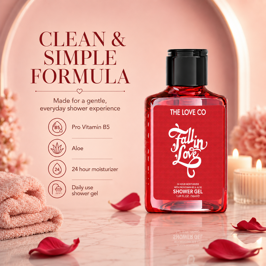 Fall in Love Mini Shower Gel — Saffron Travel Size – view 5 | The Love Co