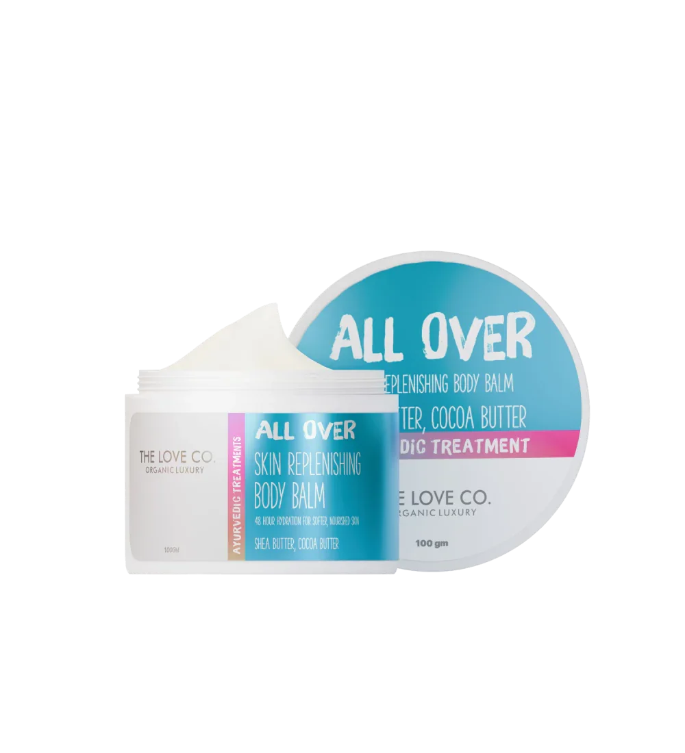The Love Co All Over Skin Replenishing Body Balm with shea butter and cocoa butter