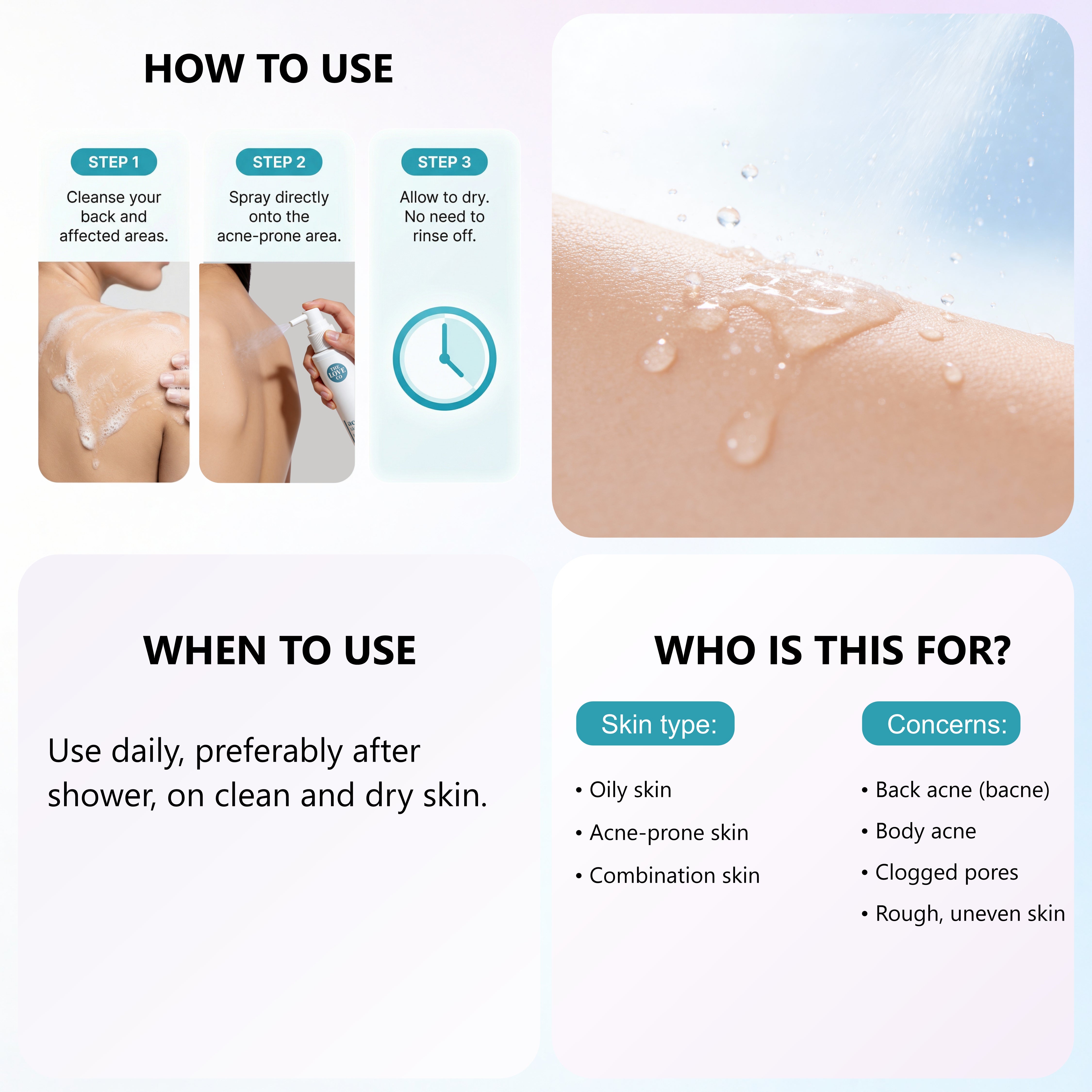 Bacne Warrior — Acne-Fighting Body Spray — The Love Co