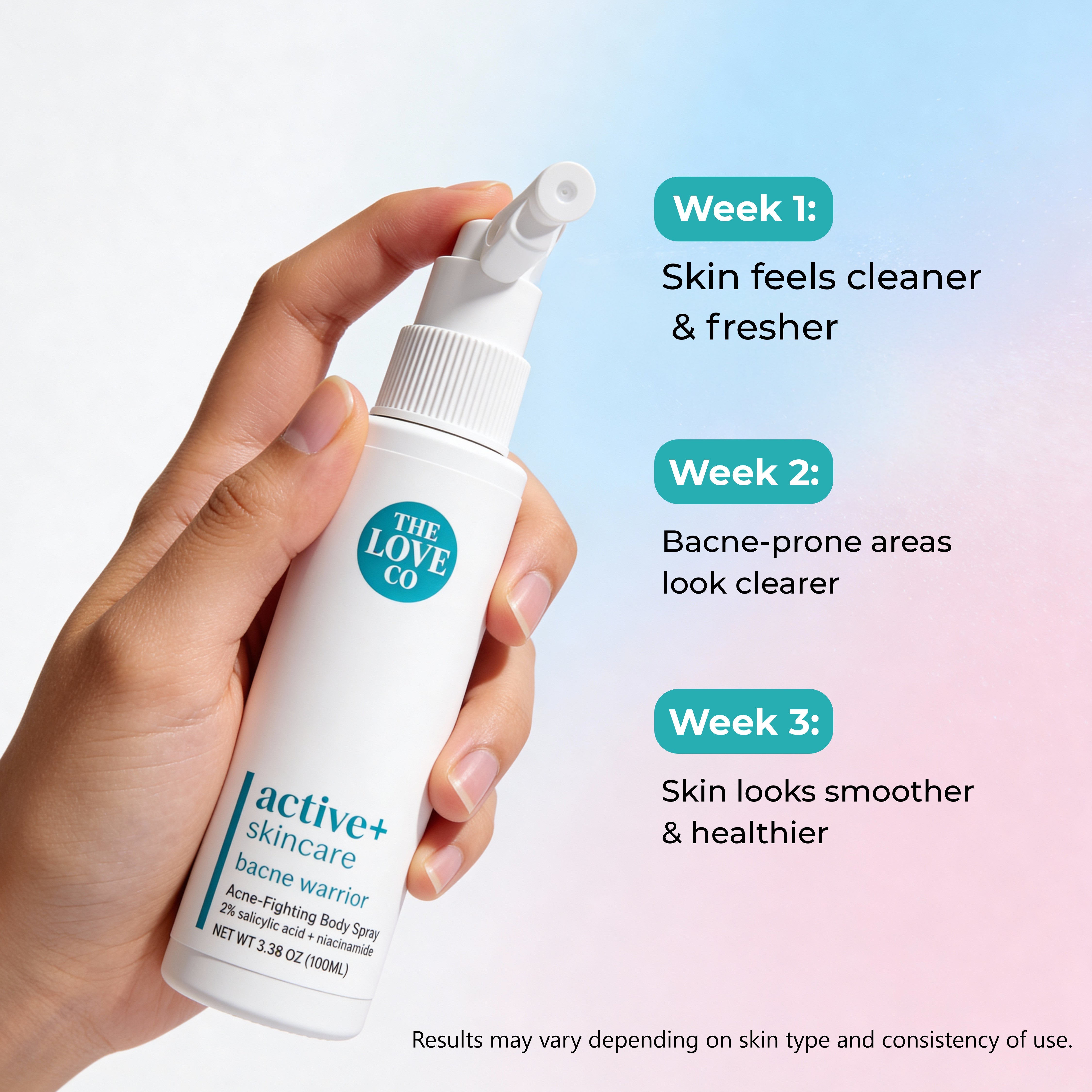 Bacne Warrior — Acne-Fighting Body Spray — The Love Co