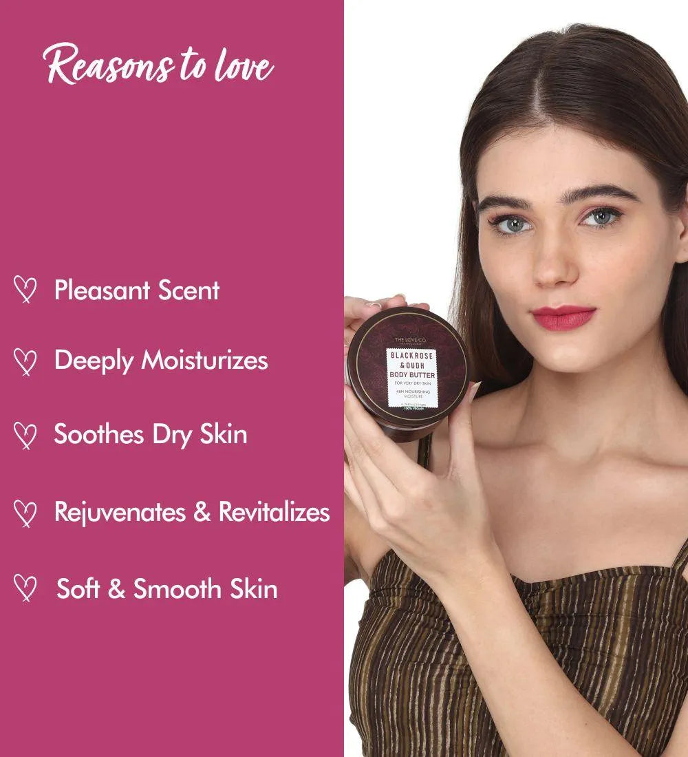 Black Rose & Oudh Body Butter — body care ritual for Indian skin