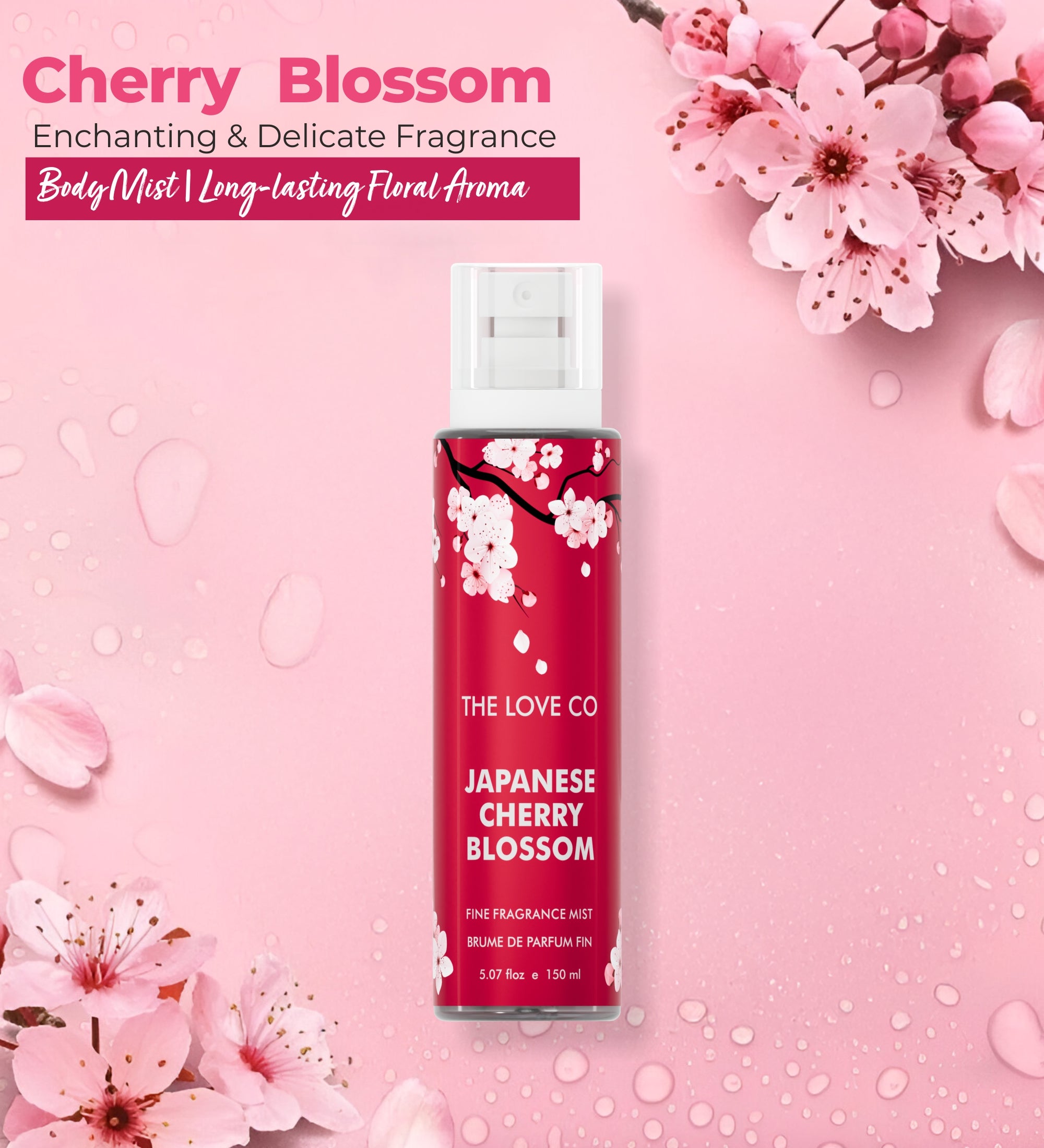 Japanese Cherry Blossom Body Mist — front of bottle, fragrance-led body care