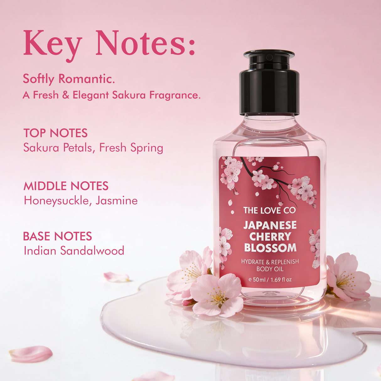 The Love Co Japanese Cherry Blossom Mini Body Oil