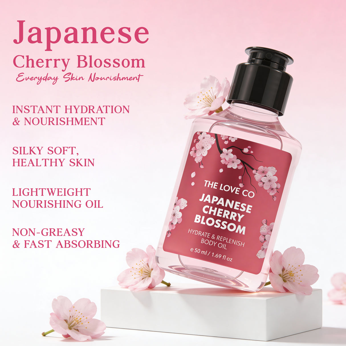 The Love Co Japanese Cherry Blossom Mini Body Oil