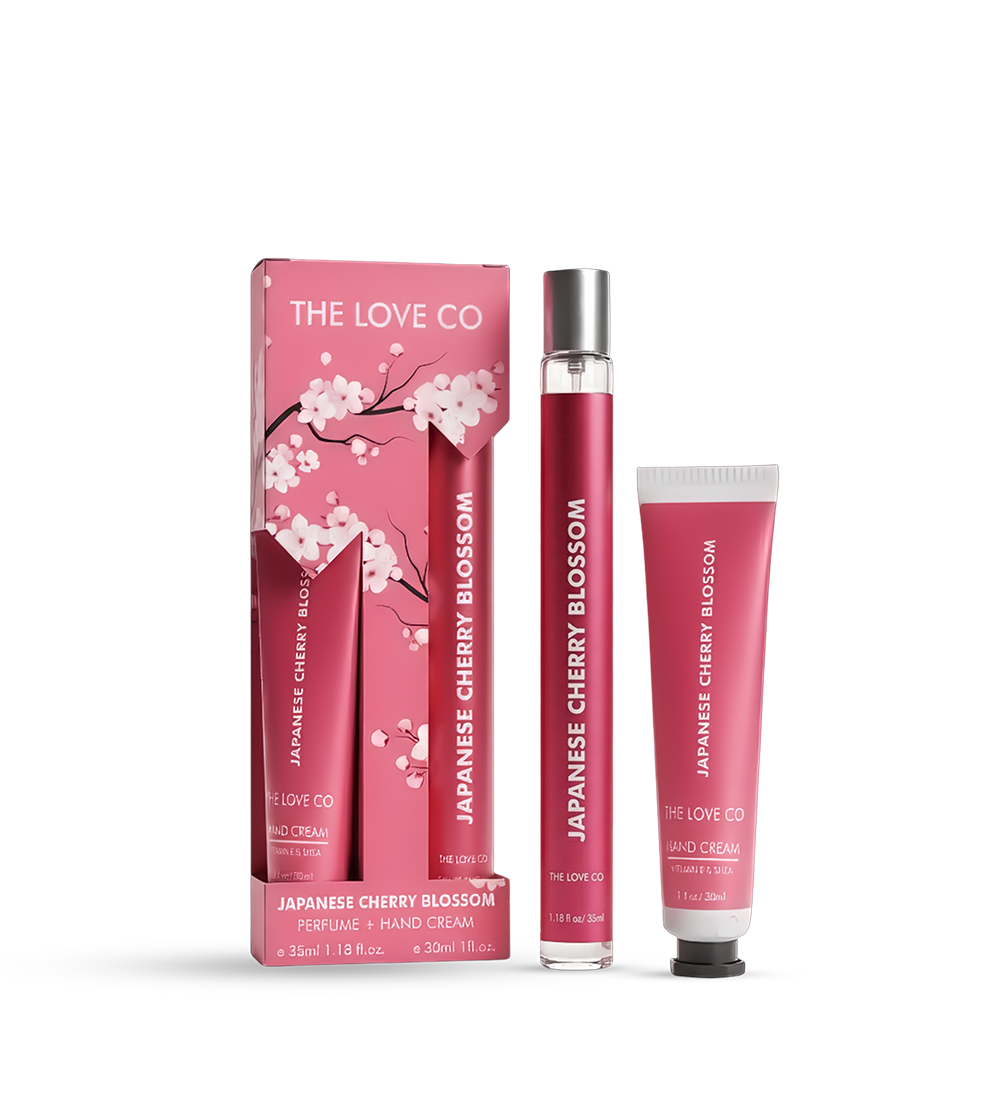 Japanese Cherry Blossom Hand Cream & Perfume Gift Set - The Love Co