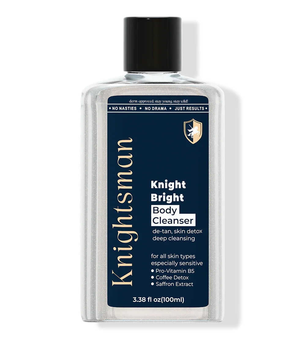 Knightsman Knight Bright Body Cleanser 100ml bottle with dark label and black cap