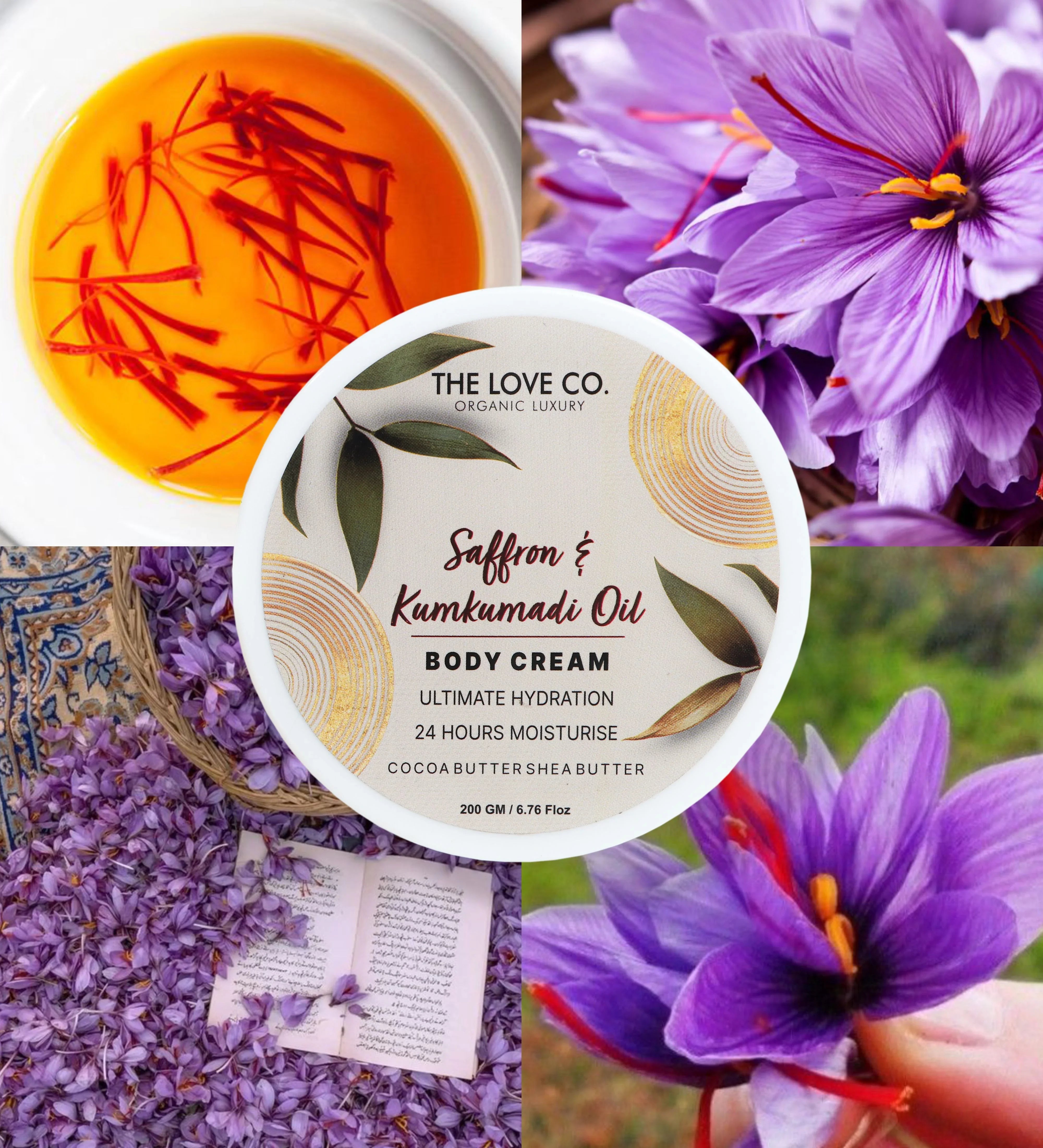 Saffron & Kumkumadi Oil Body Cream - The Love Co