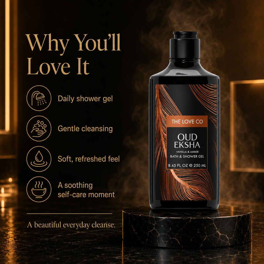 Oud Eksha Body Wash — Bold Oud Shower Gel – view 4 | The Love Co