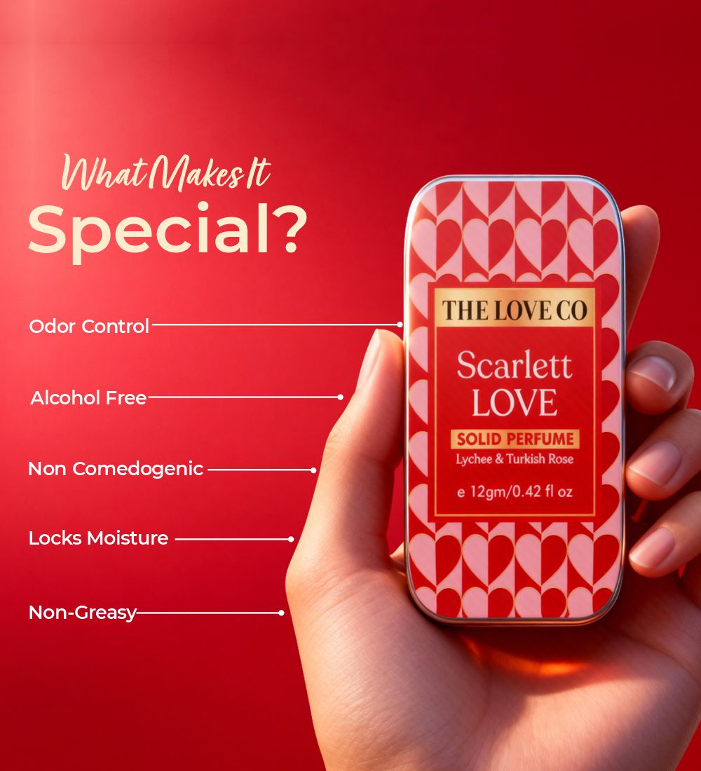 Scarlett Love Solid Perfume open compact — best solid perfume for women India — The Love Co