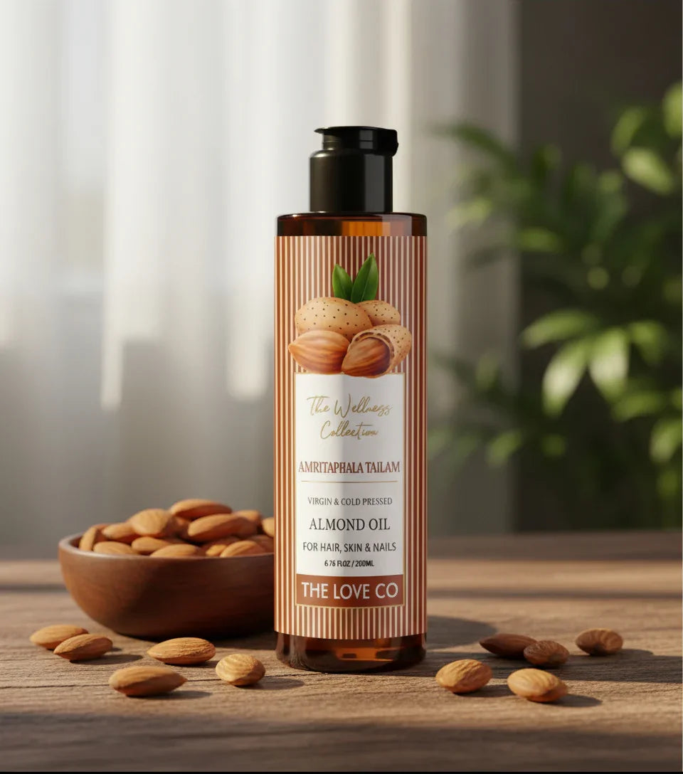Amritaphala Tailam Almond Cold Pressed Oil - The Love Co