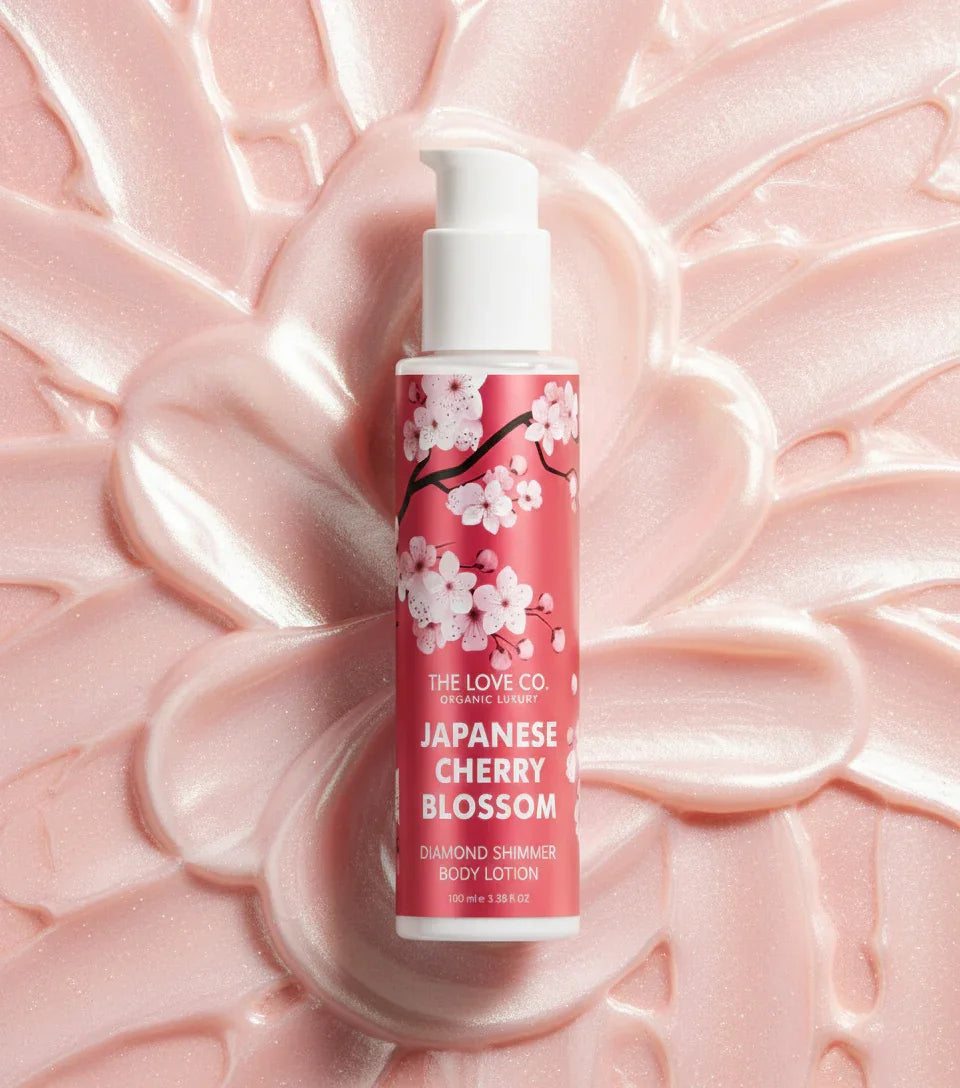 Japanese Cherry Blossom Diamond Shimmer Lotion - The Love Co