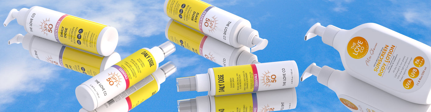 the love co sunscreen banner