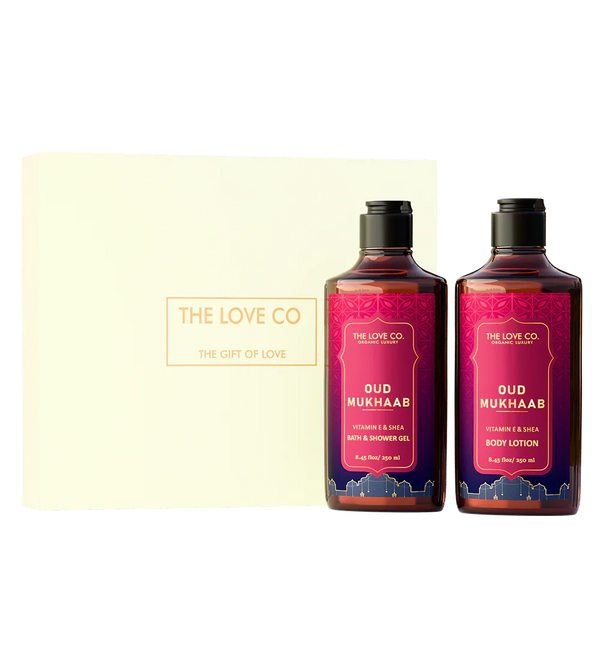 Oud Mukhaab Gift Set — front of bottle, fragrance-led body care