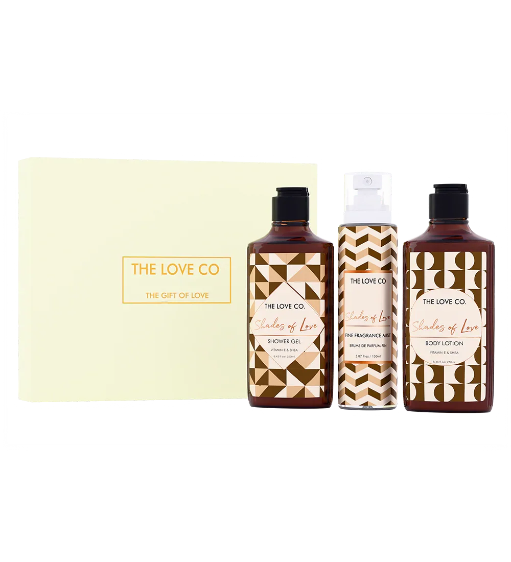 Shades of Love Body Essentials Set — front of bottle, fragrance-led body care