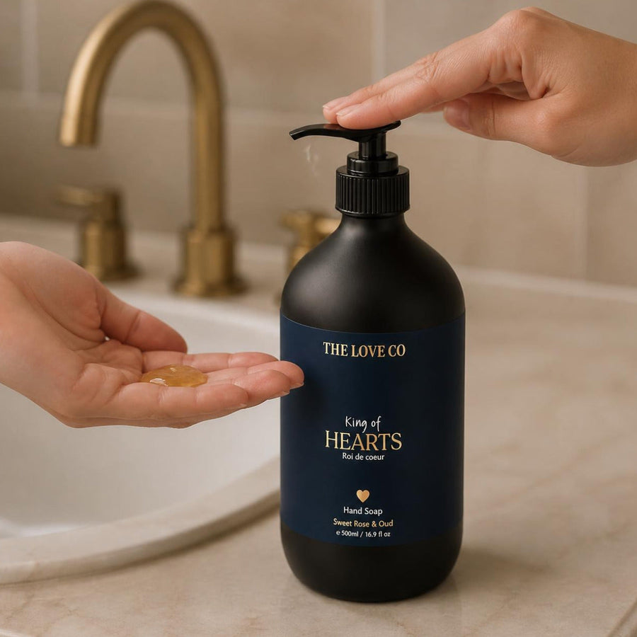 Hand soap pumped into the palm