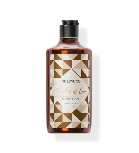 The Love Co. Shades of Love shower gel 250ml bottle with geometric label design