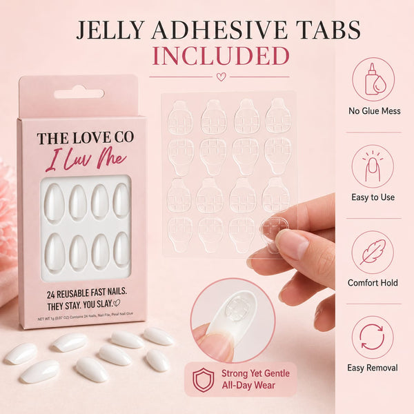 White Almond Press-On Nails