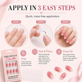 Pink Ombre Almond Press-On Nails — Glue-Free – view 3 | The Love Co