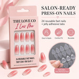 Pink Ombre Almond Press-On Nails — Glue-Free – view 4 | The Love Co
