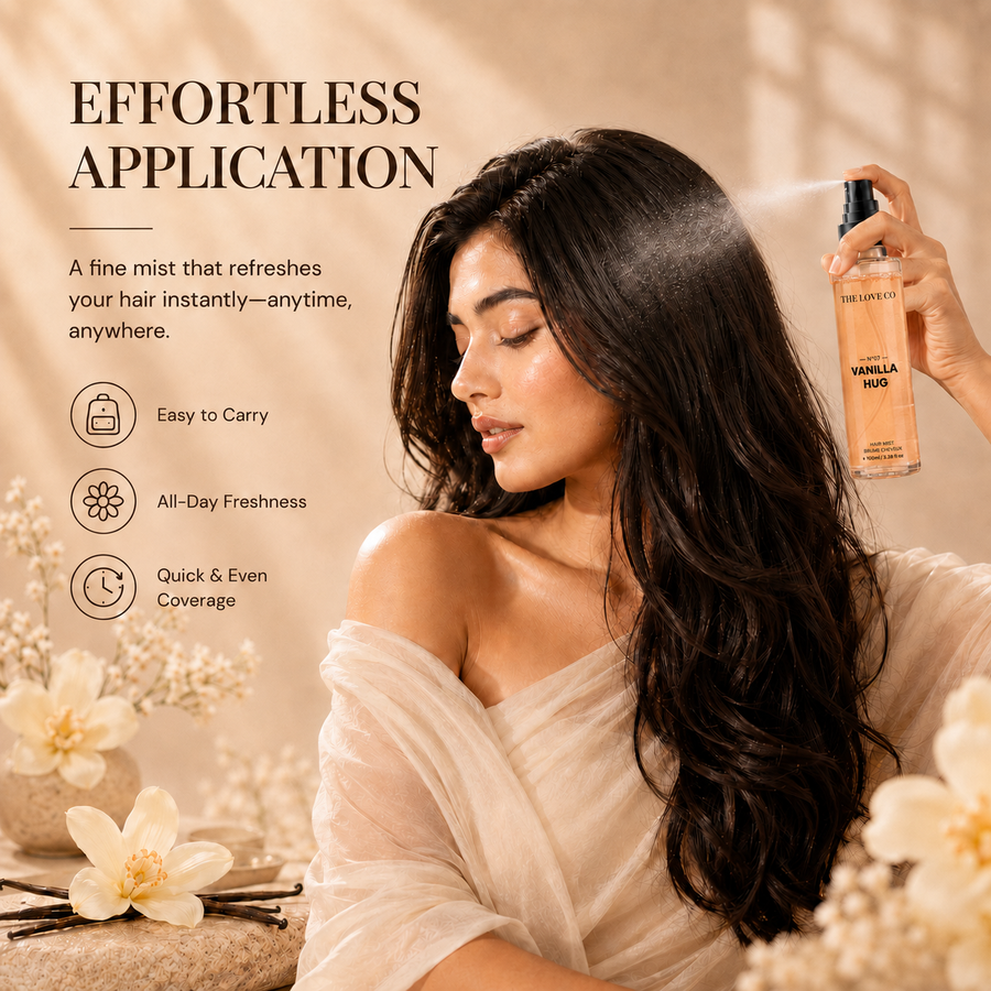 Vanilla Hug Hair Mist — Cosy Vanilla Hair Fragrance – view 4 | The Love Co
