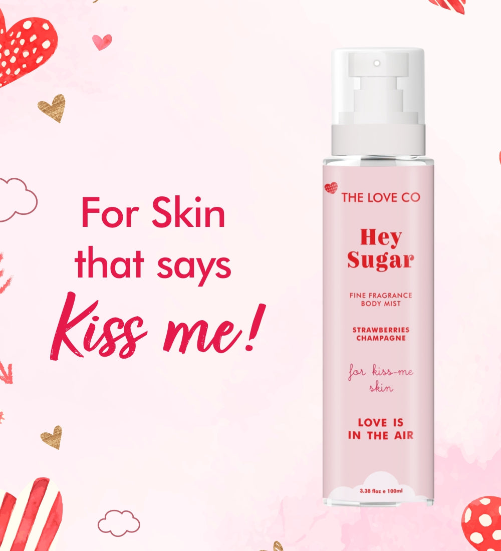 The Love Co. Hey Sugar Fragrance Body Mist - Strawberries & Champagne (100ml)