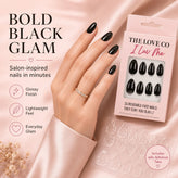 Classic Black Almond Press-On Nails — Reusable, No-Glue – view 5 | The Love Co
