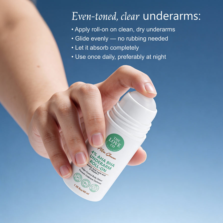 AHA BHA Under Arm Roll On — The Love Co fragrance-led body care