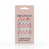 The Love Co I Luv Me pink reusable fast press on nails in packaging