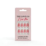 The Love Co I Luv Me pink ombre reusable press on nails in packaging