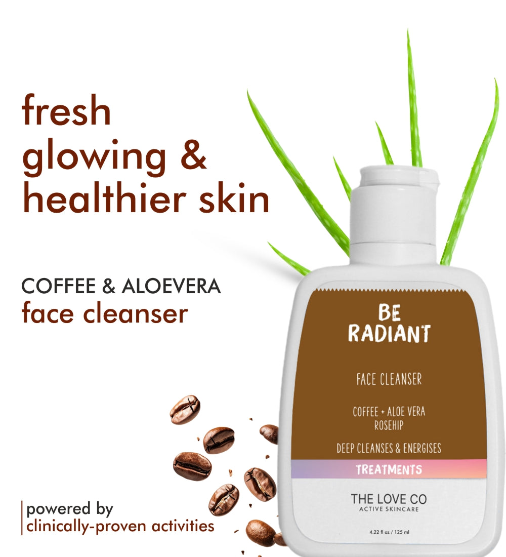 The Love Co Be Radiant Face Wash With Coffee, Aloe Vera & Roseship