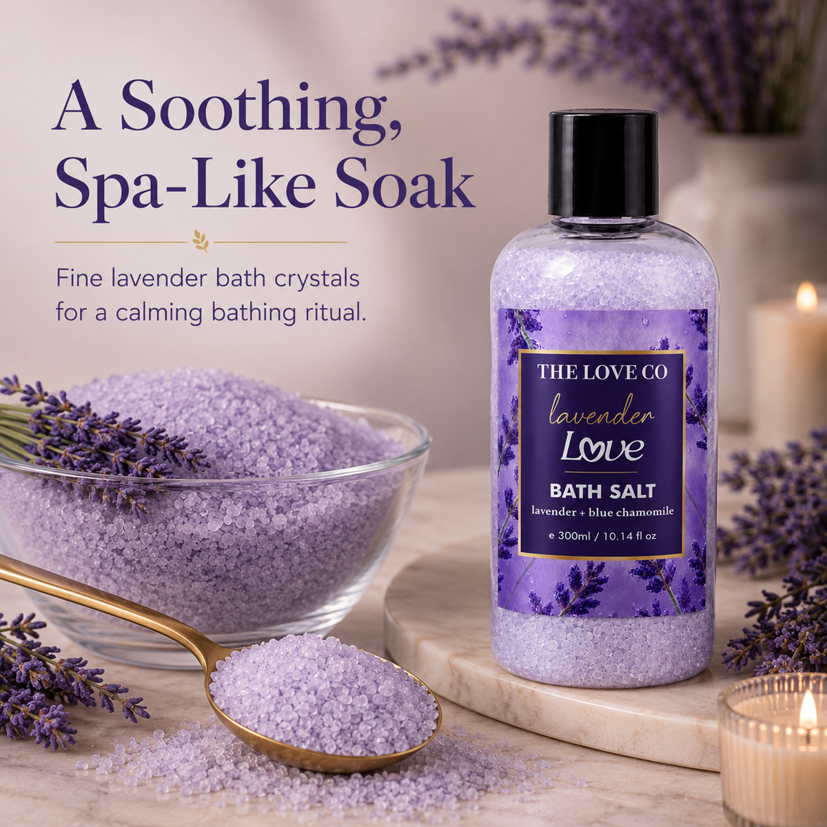 Lavender Bath Salt — Relaxing Aromatherapy Soak – view 6 | The Love Co