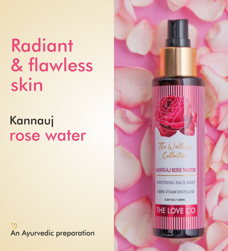 The Love Co Kannuaj Rose Water Soothing Face Mist With 100% Steam Distilled