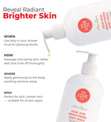 The Love Co Kojic Acid body wash Usage Instructions 