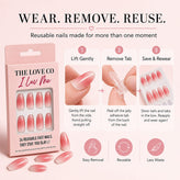 Pink Ombre Almond Press-On Nails — Glue-Free – view 6 | The Love Co