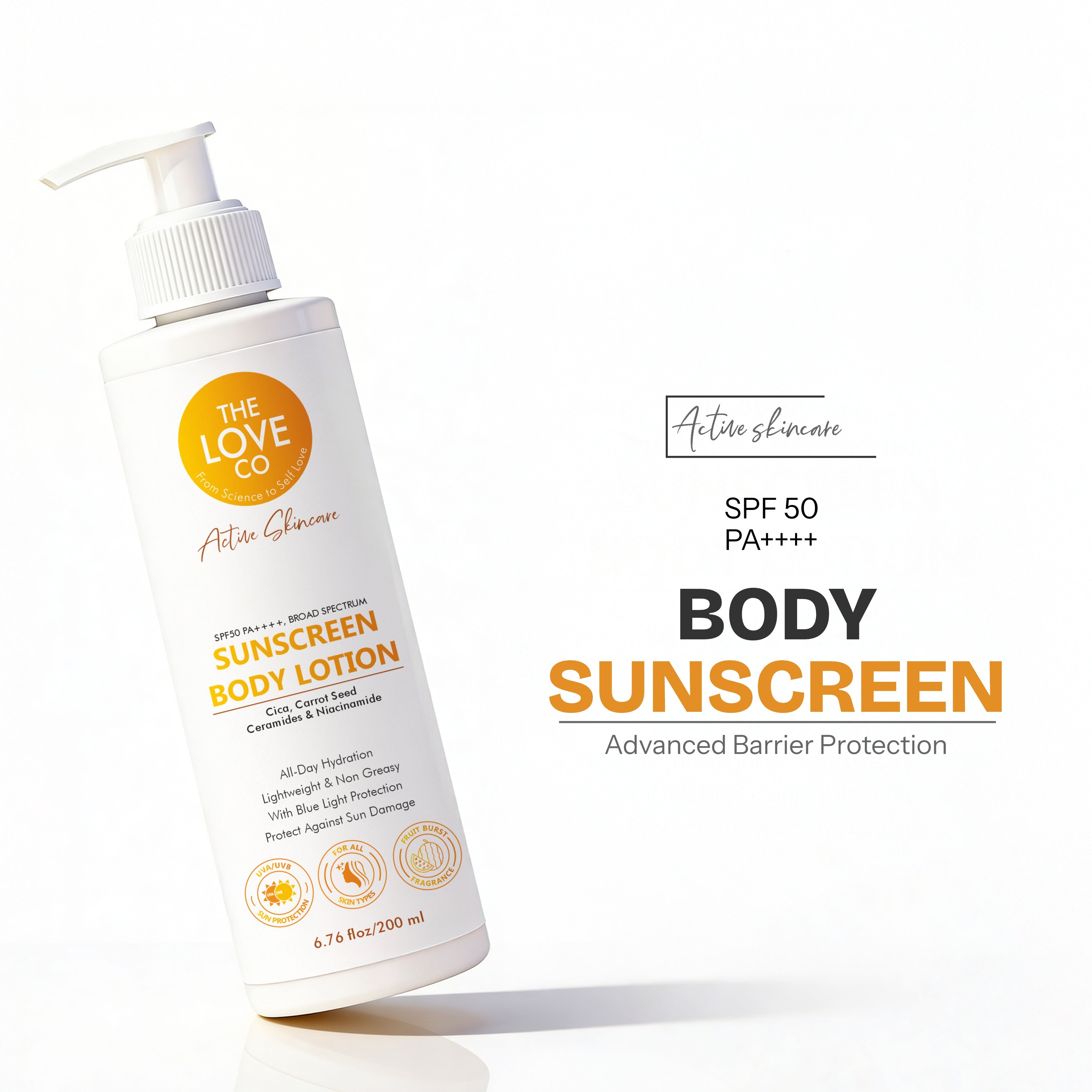 Daily Dose SPF 50 Body Lotion — front of bottle, fragrance-led body care