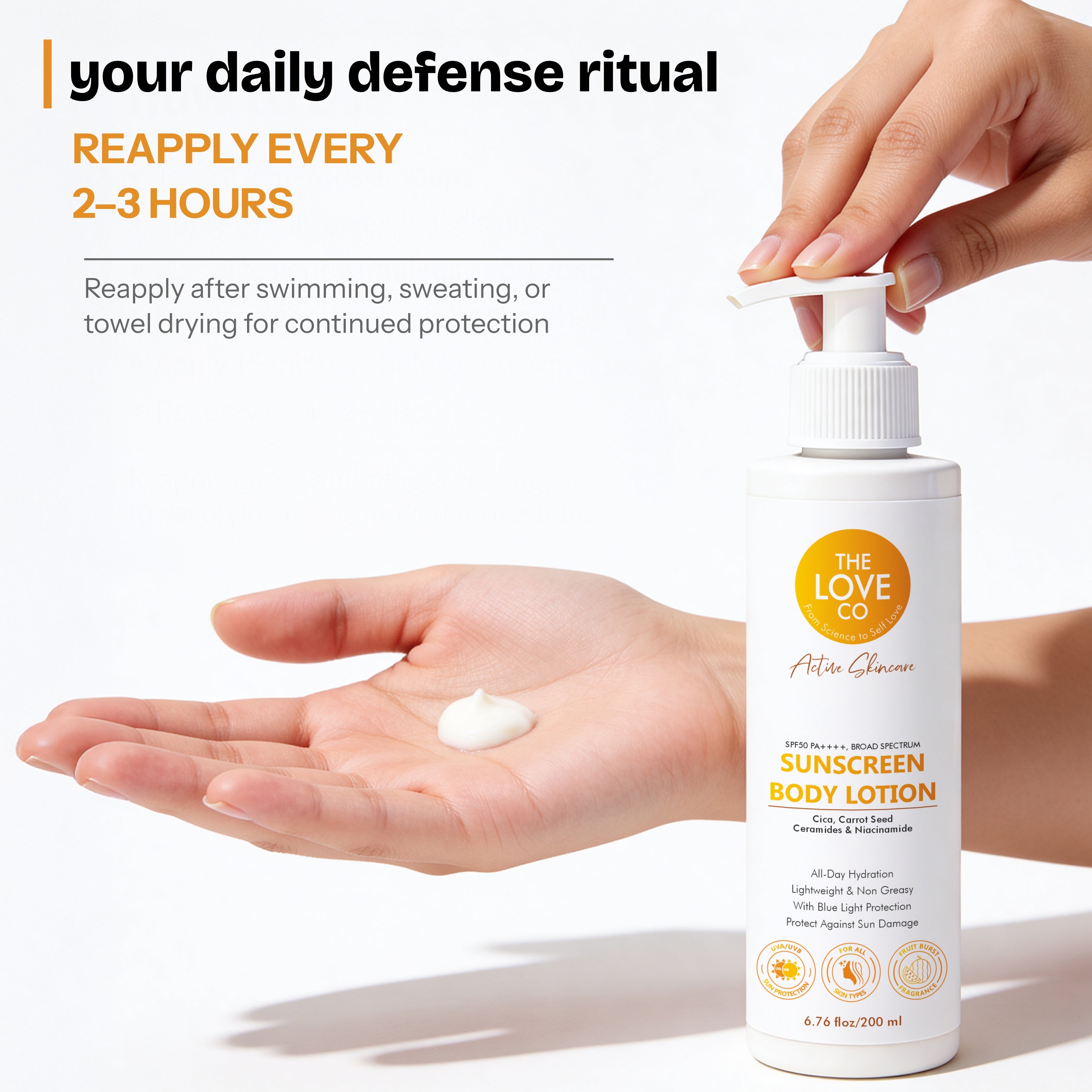 Daily Dose SPF 50 Body Lotion — The Love Co fragrance-led body care