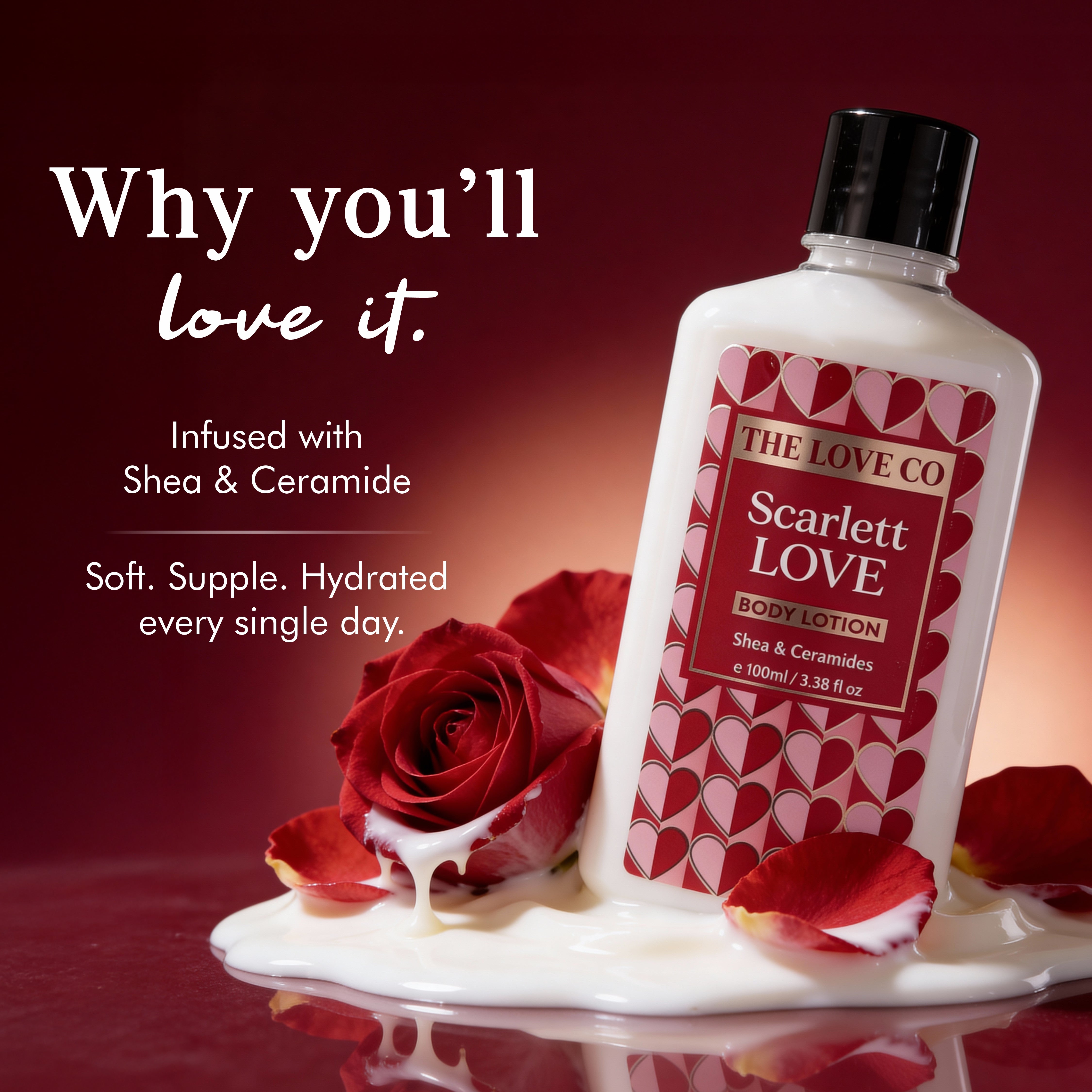 Scarlett Love Body Lotion — texture and consistency