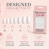 White Almond Press-On Nails — Clean White, Glue-Free – view 6 | The Love Co