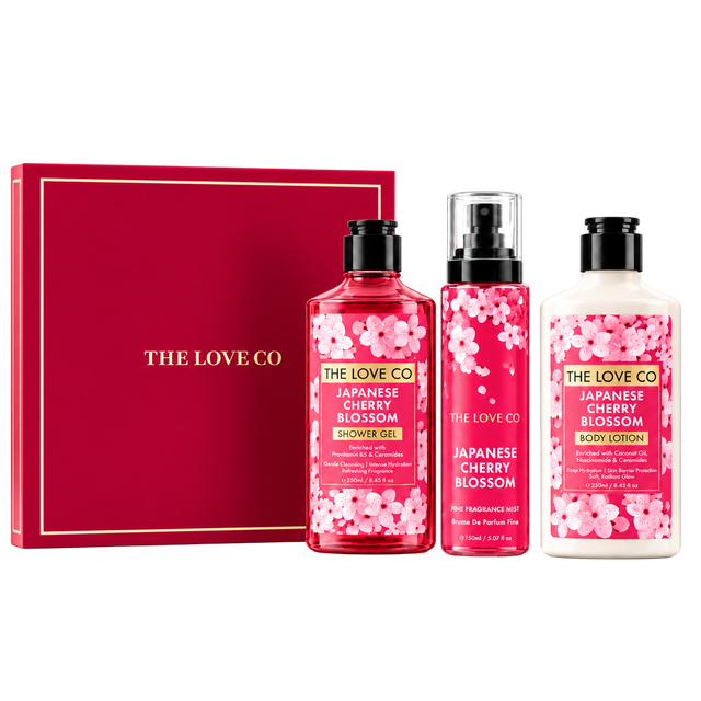 Japanese Cherry Blossom Trio Gift Set (Body Oil, Body Lotion, Shower Gel)