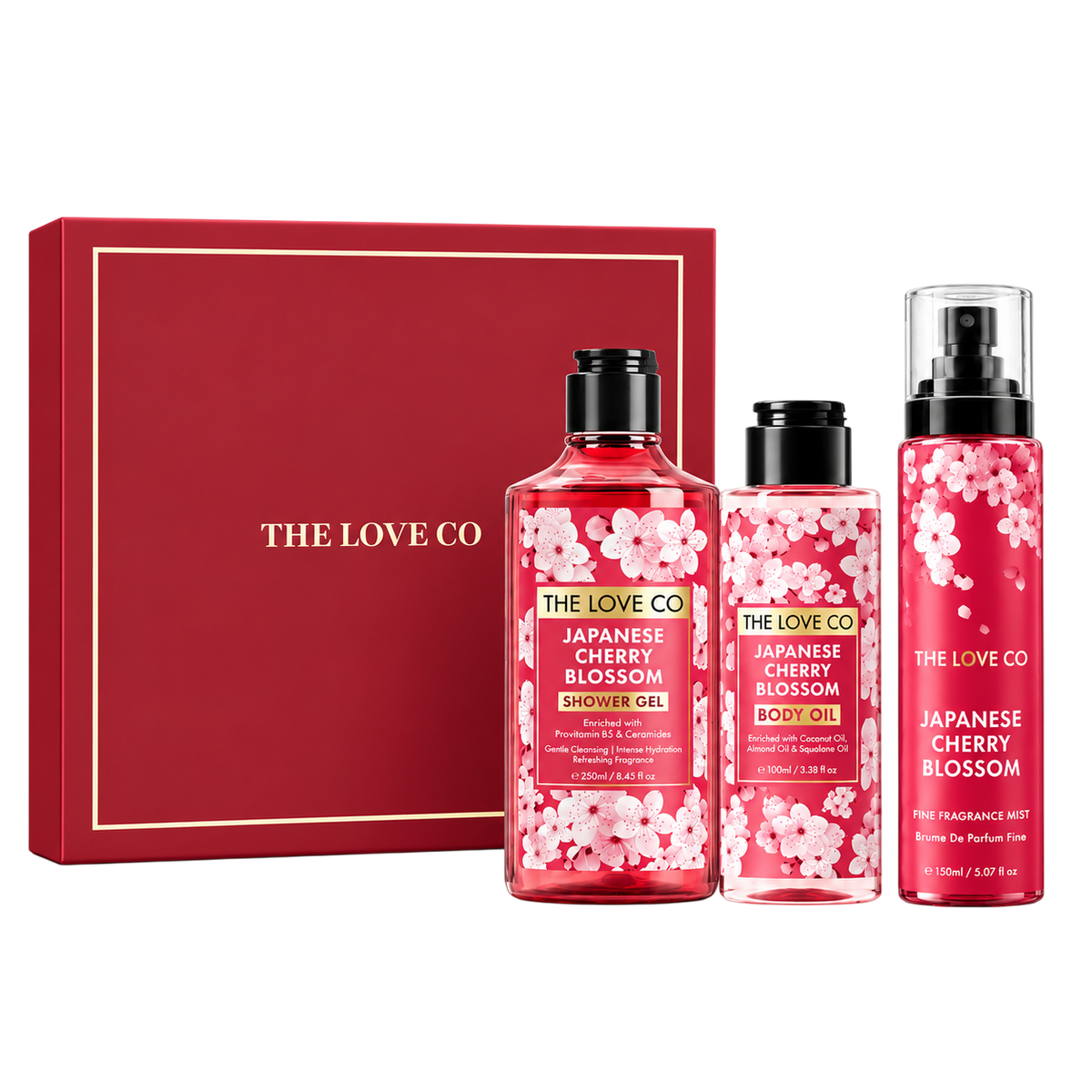 Japanese Cherry Blossom Trio Gift Set (Body Oil, Body Mist, Shower Gel)