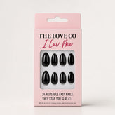Classic Black Almond Press-On Nails — Reusable, No-Glue | The Love Co