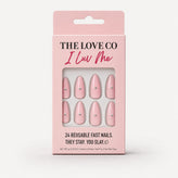Blush Pink Stud Almond Press-On Nails — Reusable Glam | The Love Co