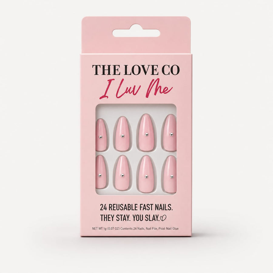 Blush Pink Stud Almond Press-On Nails