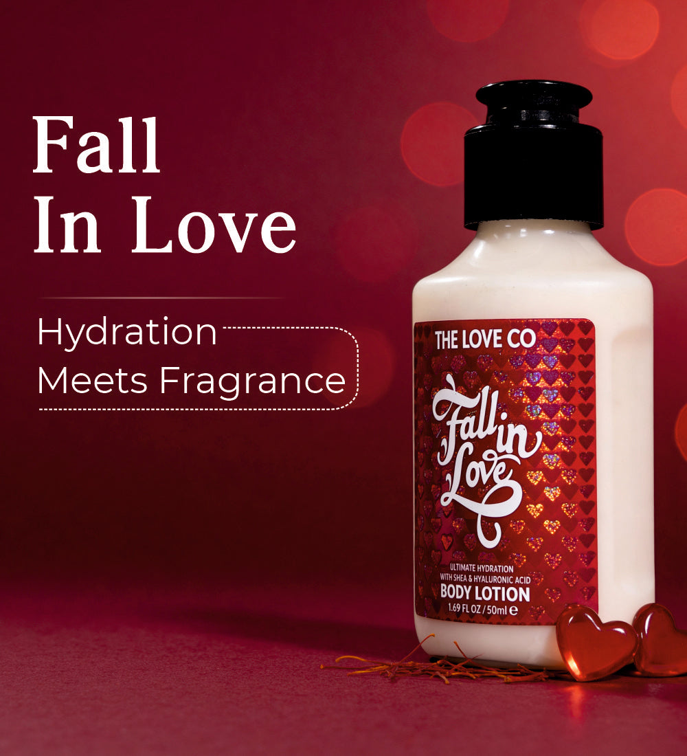 Mini Fall in Love Body Lotion — front of bottle, fragrance-led body care
