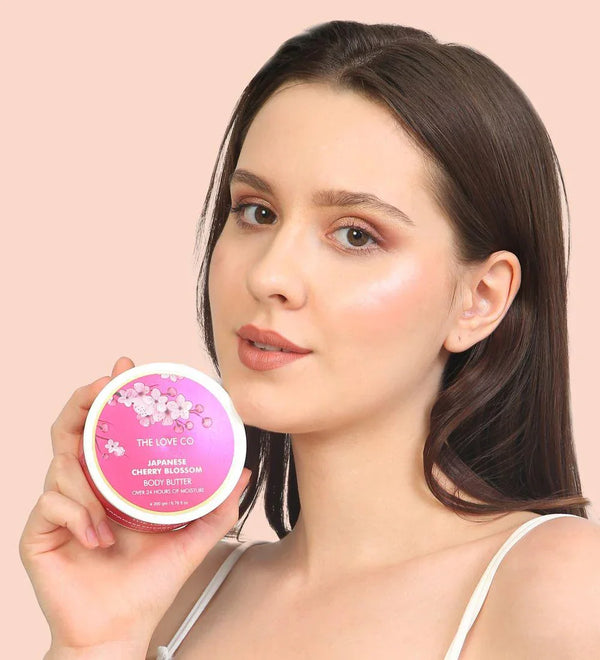 JCB Body Butter ingredients — shea butter, cocoa butter, cherry blossom extract — The Love Co